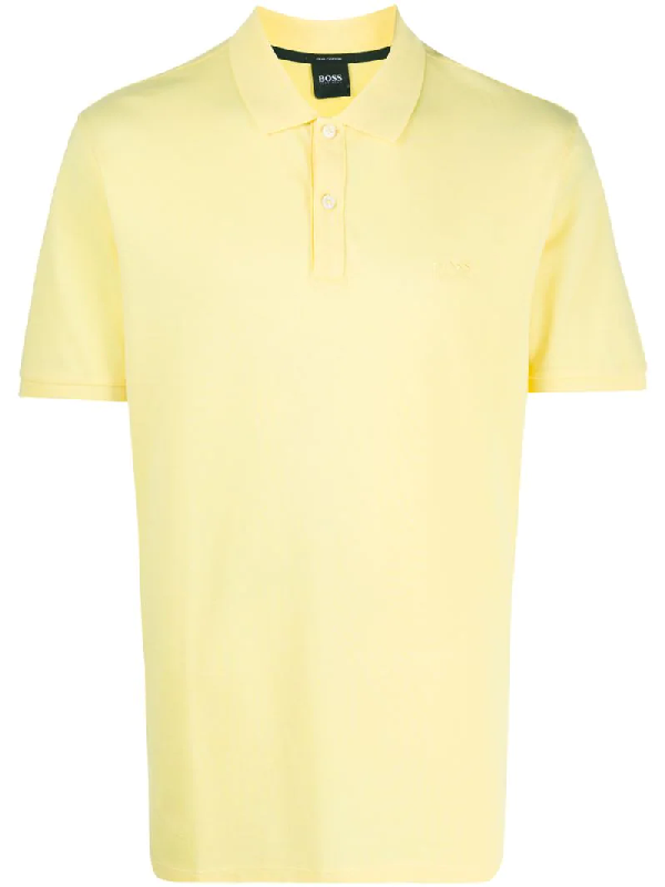 bright yellow polo shirt