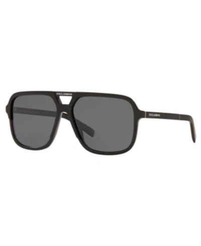 Dolce & Gabbana Men's Polarized Sunglasses, Dg4354 In Black/polar Grey