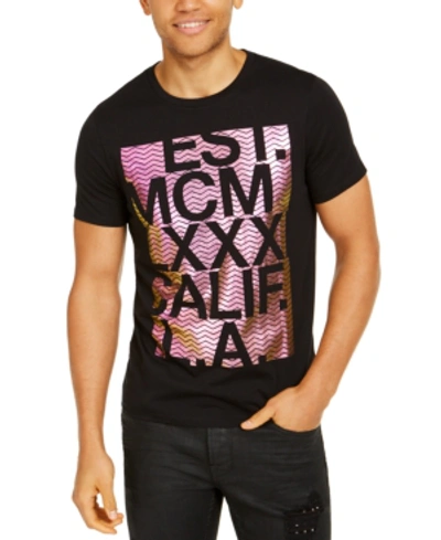 Guess Men's Shiny Mcm Logo Graphic T-shirt In Jet Black