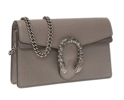 Gucci Ladies Grey Dionysus Leather Super Mini Bag