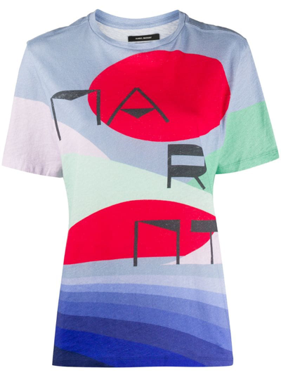 Isabel Marant Zewel Printed Cotton T-shirt In Multi