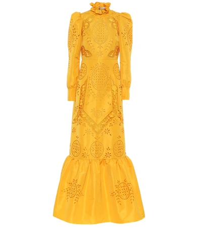 Erdem Carnation Frida Broderie-anglaise Dress In Yellow