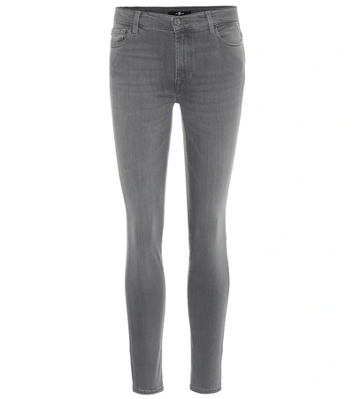 7 For All Mankind The Skinny High-rise Jeans In Grey