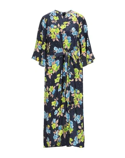 Essentiel Antwerp Antwerp Vayen Dress In Black Floral With Dots In Dark Blue