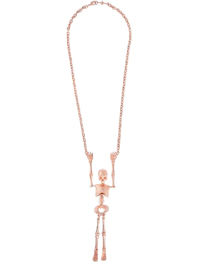 Vivienne Westwood Skeleton Long Necklace - Pink Gold
