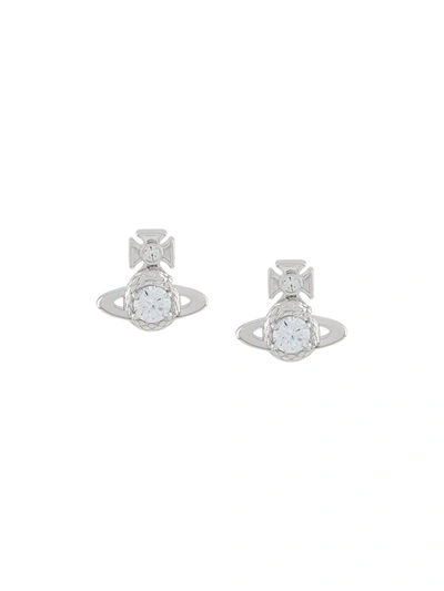 Vivienne Westwood Ouroboros Small Earrings- Rhodium In Silver