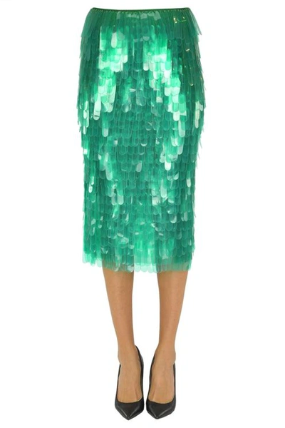 Dries Van Noten Plastic Fringes Skirt In Green