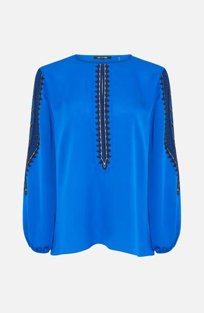 Kobi Halperin Zadie Blue Silk Blouse In Azure