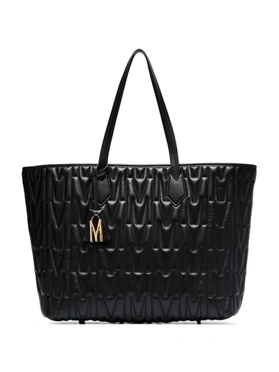Moschino Women's Embossed Leather Tote In Black