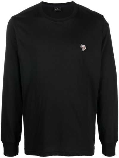 Paul Smith Zebra Patch Crewneck Sweatshirt In Black