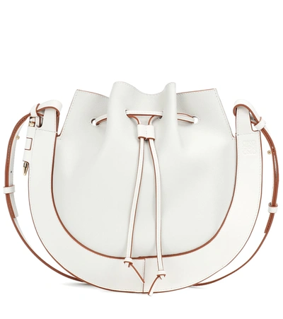 Loewe Horseshoe Medium Leather Shoulder Bag In White