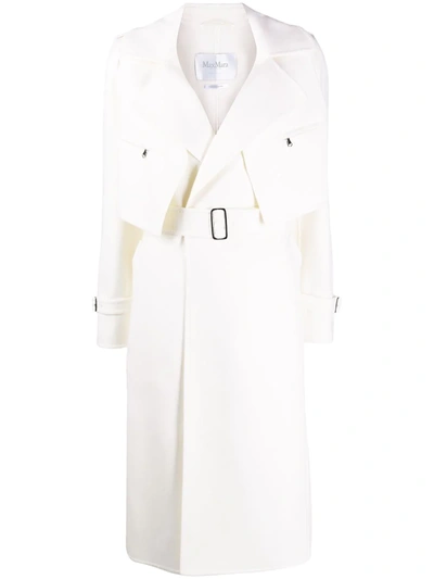 Max Mara Belted Tailored Trench Coat In White