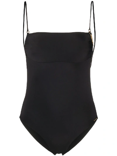 Stella Mccartney Square Neck Swimsuit In 黑色