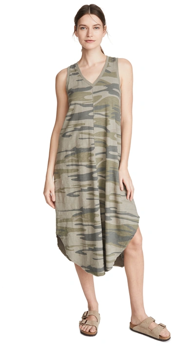 Z Supply Camo Reverie Dress In Camo Light Sage