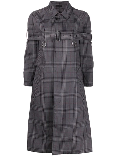 R13 3/4 Sleeve Coat With Chest Strap In Grey