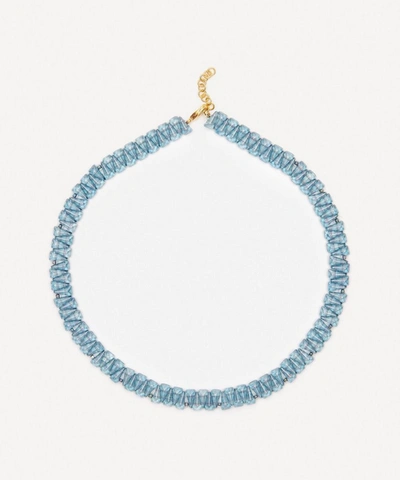 Paloma Wool Prin Crystal Stone Necklace In Light Blue