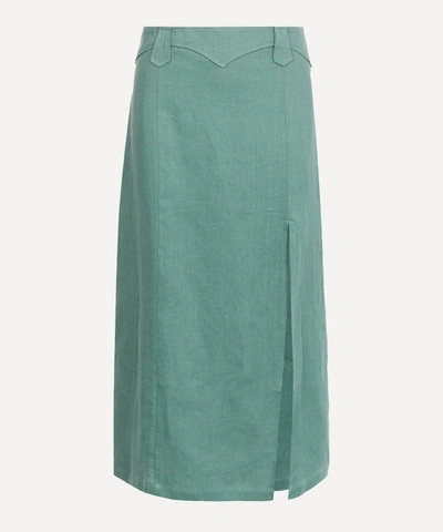 Paloma Wool Tonne Western Style Midi-skirt In Dark Green