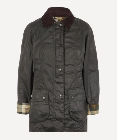 Barbour Beadnell Wax Two-pocket Jacket In Sage