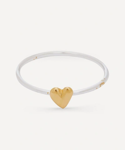 Alex Monroe Gold And Silver Tiny Heart Ring In Gold/silver