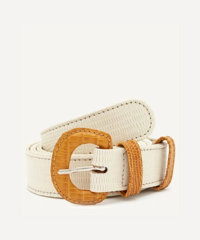 Paloma Wool Listo Leather Lined Buckle Belt In White