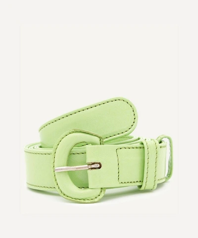 Paloma Wool Listo Leather Lined Buckle Belt In Green