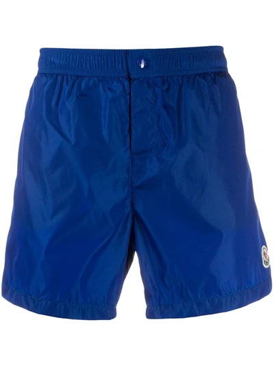 Moncler Tricolour Seam Swim Shorts In Blue