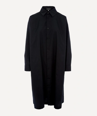 Eskandar Slim Cotton Shirt-dress In Black