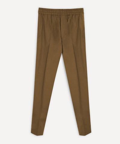 Acne Studios Elasticated Cotton Trousers In Hunter Green