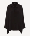 Eskandar A-line Silk Shirt In Black