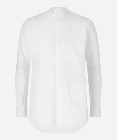 The Soloist Grandad Collar Bib Shirt In White
