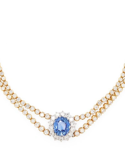Kojis Gold Sapphire And Diamond Swag Necklace