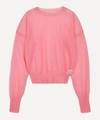 Paloma Wool Leds See-through Puff-sleeve Sweater In Light Fuchsia