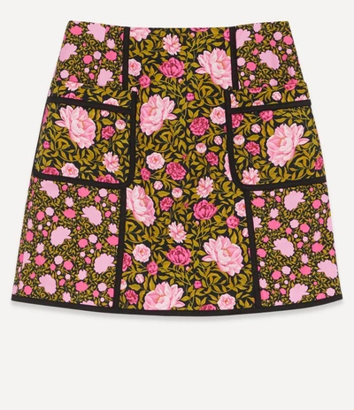 Liberty London Ophelia Stretch Cotton Mini Skirt In Black
