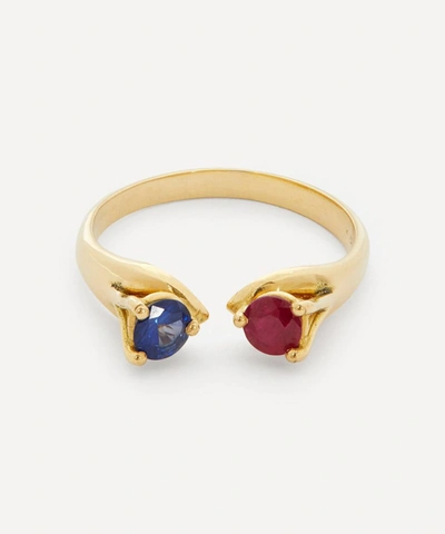 Atelier Vm 18ct Gold Mirror Sapphire And Ruby Ring