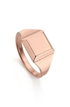 Monica Vinader Rose Gold Plated Vermeil Silver Signature Signet Ring