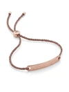 Monica Vinader Engravable Havana Mini Friendship Bracelet In Rose Gold