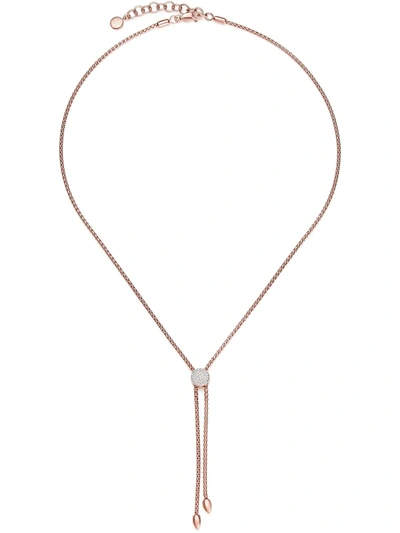 Monica Vinader Womens Rose Gold Fiji Button 18ct Rose-gold Vermeil And Diamond Necklace 1 Size In R Gold