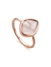 Monica Vinader Siren Recycled 18ct Rose Gold-plated Vermeil Sterling Silver And Rose Quartz Stacking Ring In Rose Gold Vermeil