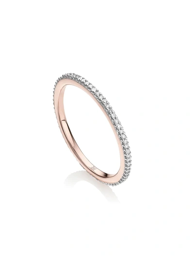 Monica Vinader Rose Gold Plated Vermeil Silver Skinny Diamond Eternity Ring In Rose Gold Vermeil