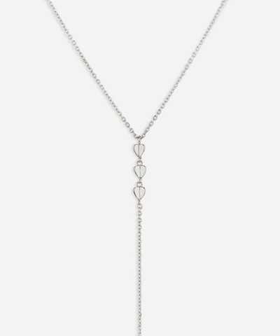 Dinny Hall Silver Bijou Folded Heart Lariat Necklace