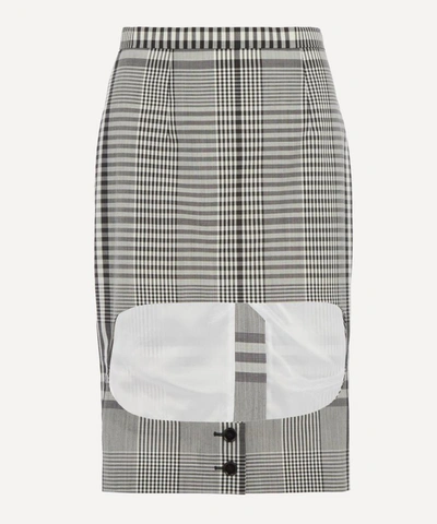 Burberry Runway Gingham Skirt In Black