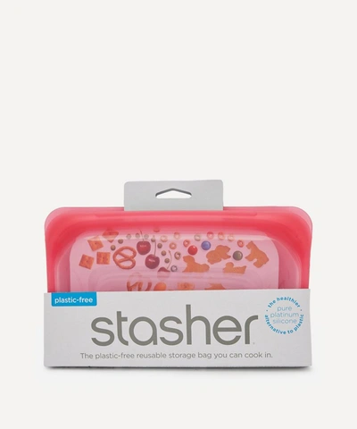 Stasher Reusable Silicone Snack Bag In Pink