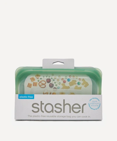 Stasher Reusable Silicone Snack Bag In Green