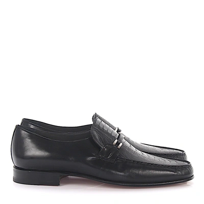 Moreschi Slip-on Shoes Ostrich Leg Skin In Black