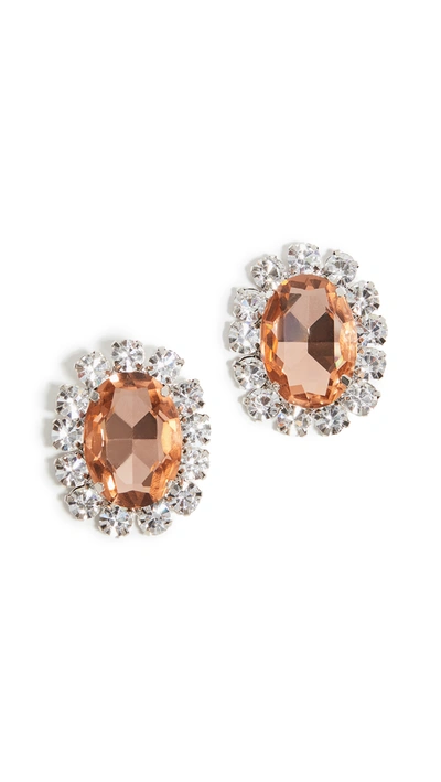 Area Costume Gemstone Earrings In Peach