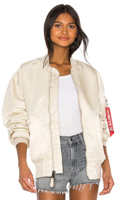 Alpha Industries L-2b Loose Flight Jacket In Vintage White