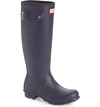 Hunter Women's Original Tour Packable Rain Boots In Aubergine Purple