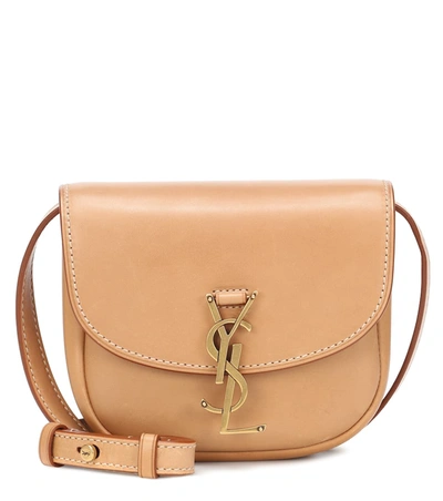 Saint Laurent Kaia Mini Leather Crossbody Bag In Brown