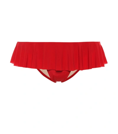 Norma Kamali Ruffled Bandeau Bikini Top In Red
