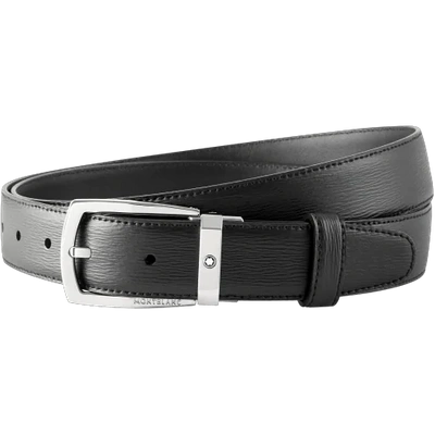 Montblanc Black 30 Mm Leather Belt